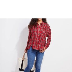 Vineyard Vines women’s Red Plaid Button-Up Shirt size 18 equivalent to
XL